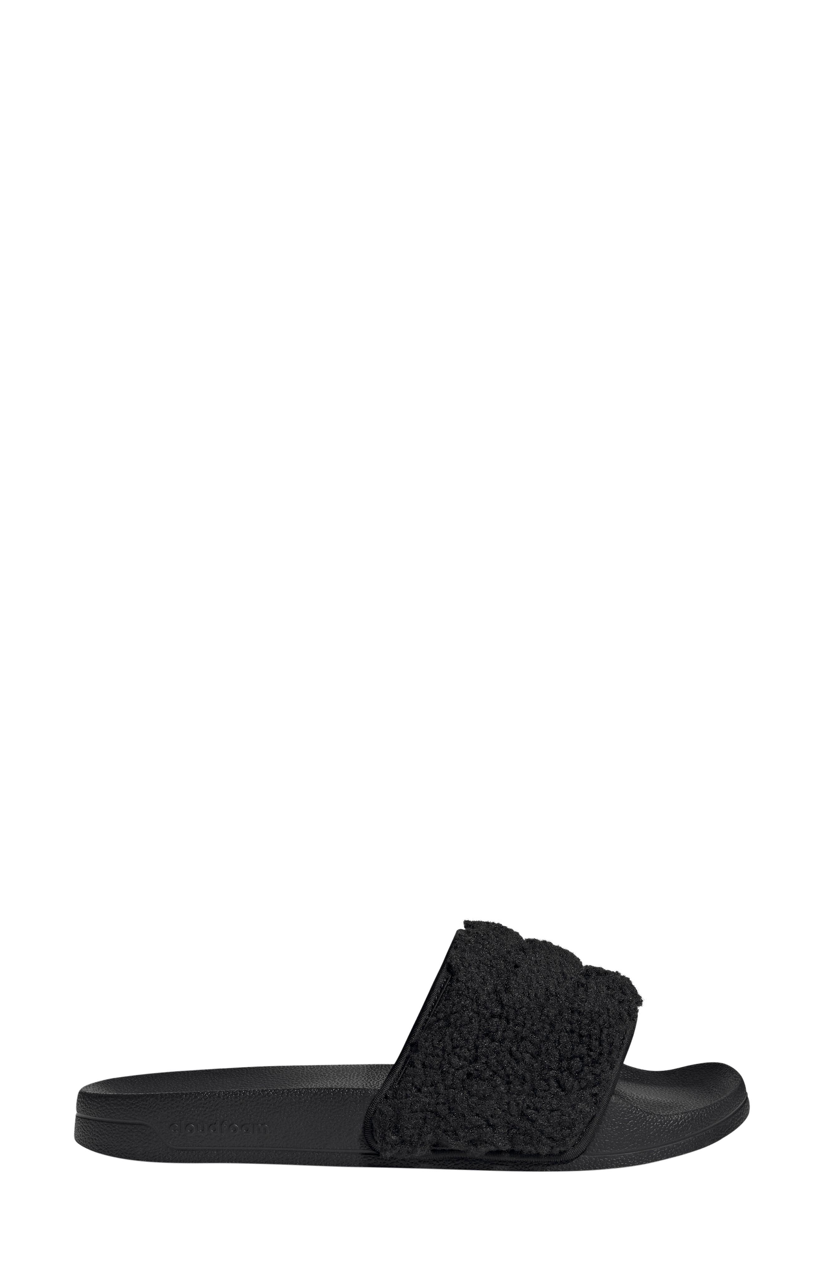 Adilette No Shower Slide Sandal, Alternate, color, CORE BLACK/ CORE BLACK