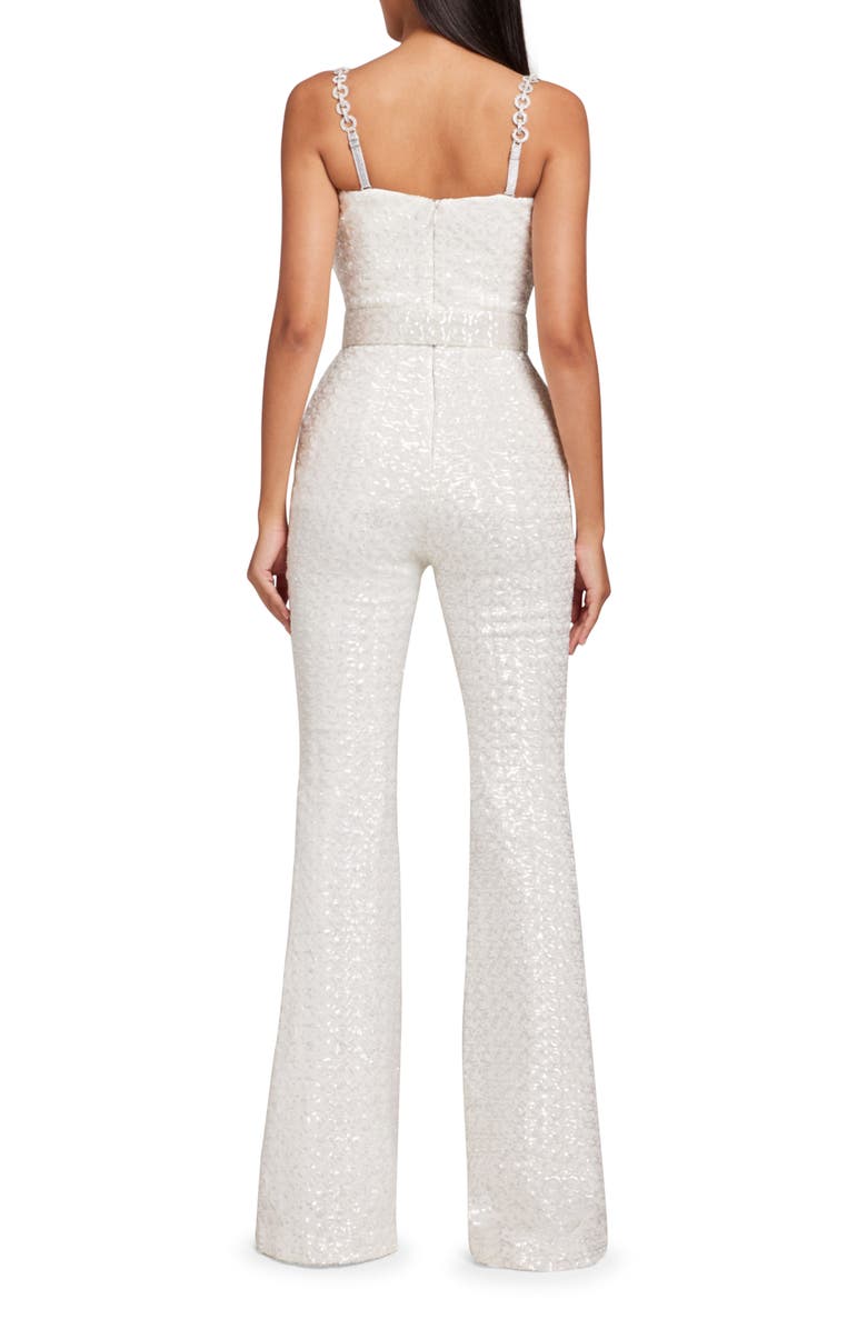 NADINE MERABI Lucinda Sequin Sleeveless Jumpsuit, Alternate, color, White