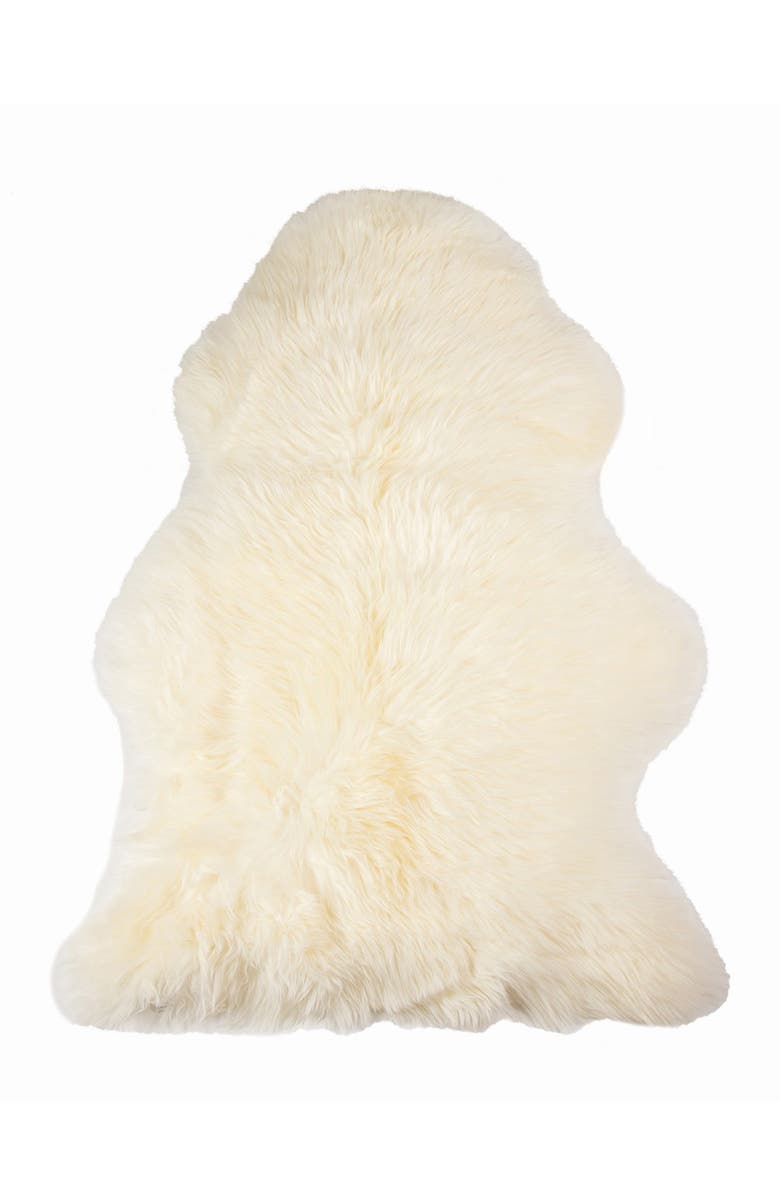 NATURAL Milan Genuine Sheepskin Shearling Throw 24" x 36", Main, color, Ivory
