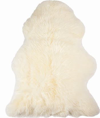 Milan Genuine Sheepskin Shearling Throw 24" x 36" - Ivory