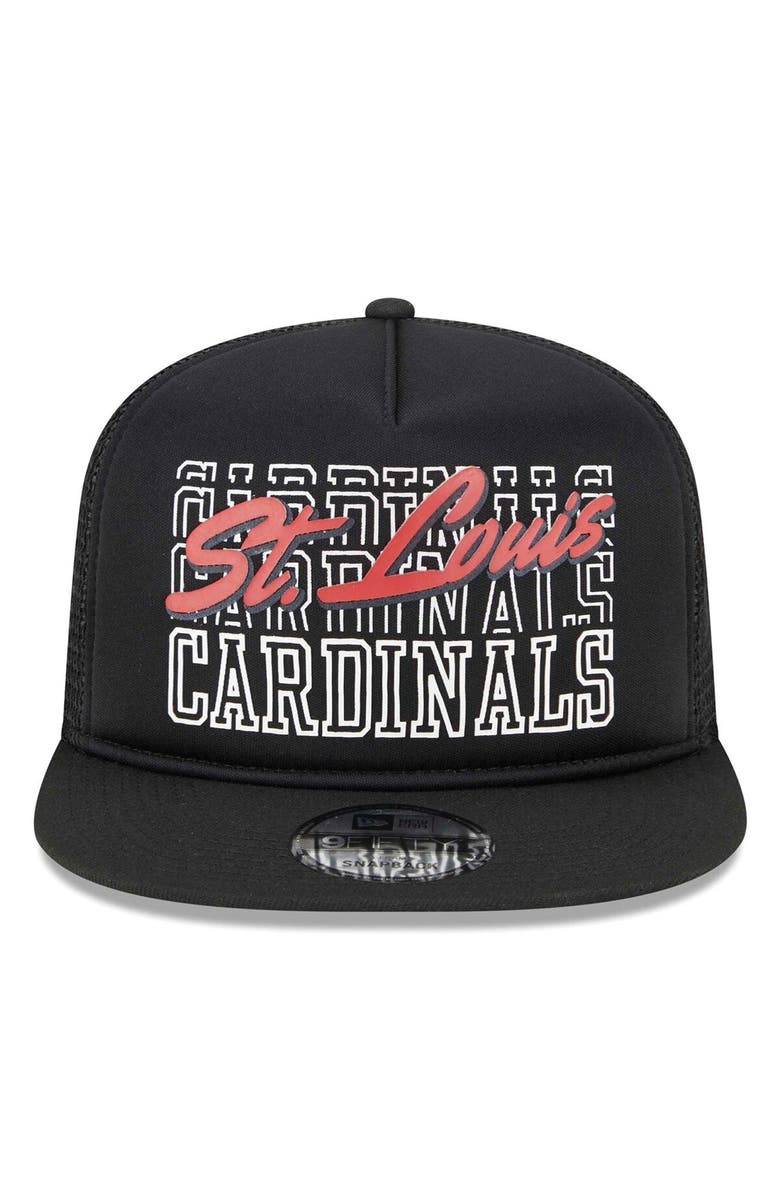 New Era Men's New Era Black St. Louis Cardinals Street Team A-Frame Trucker 9FIFTY Snapback Hat, Alternate, color,