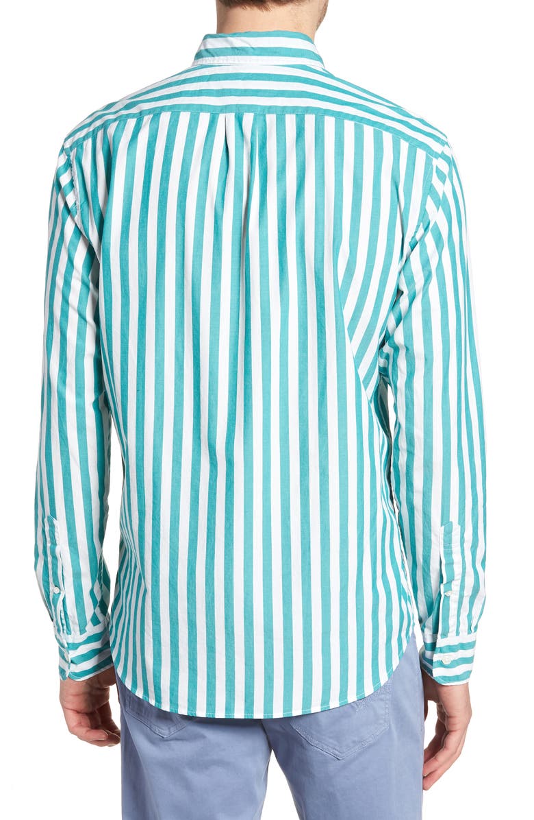 J.Crew Slim Fit Stretch Secret Wash Stripe Sport Shirt, Alternate, color, 