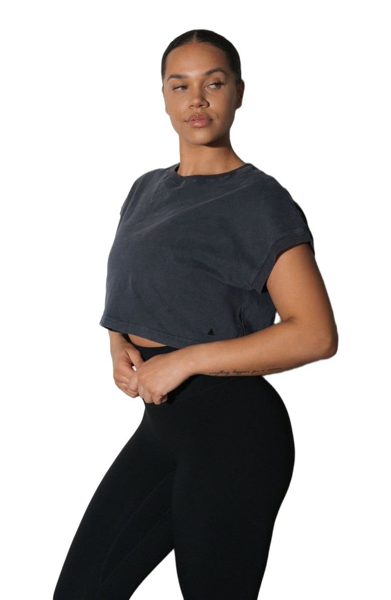 Vitality Retro Boxy Tee, Alternate, color, Iron Washed