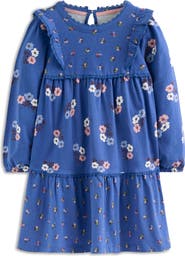 Mini Boden Kids' Hotchpotch Floral Long Sleeve Cotton Jersey Dress