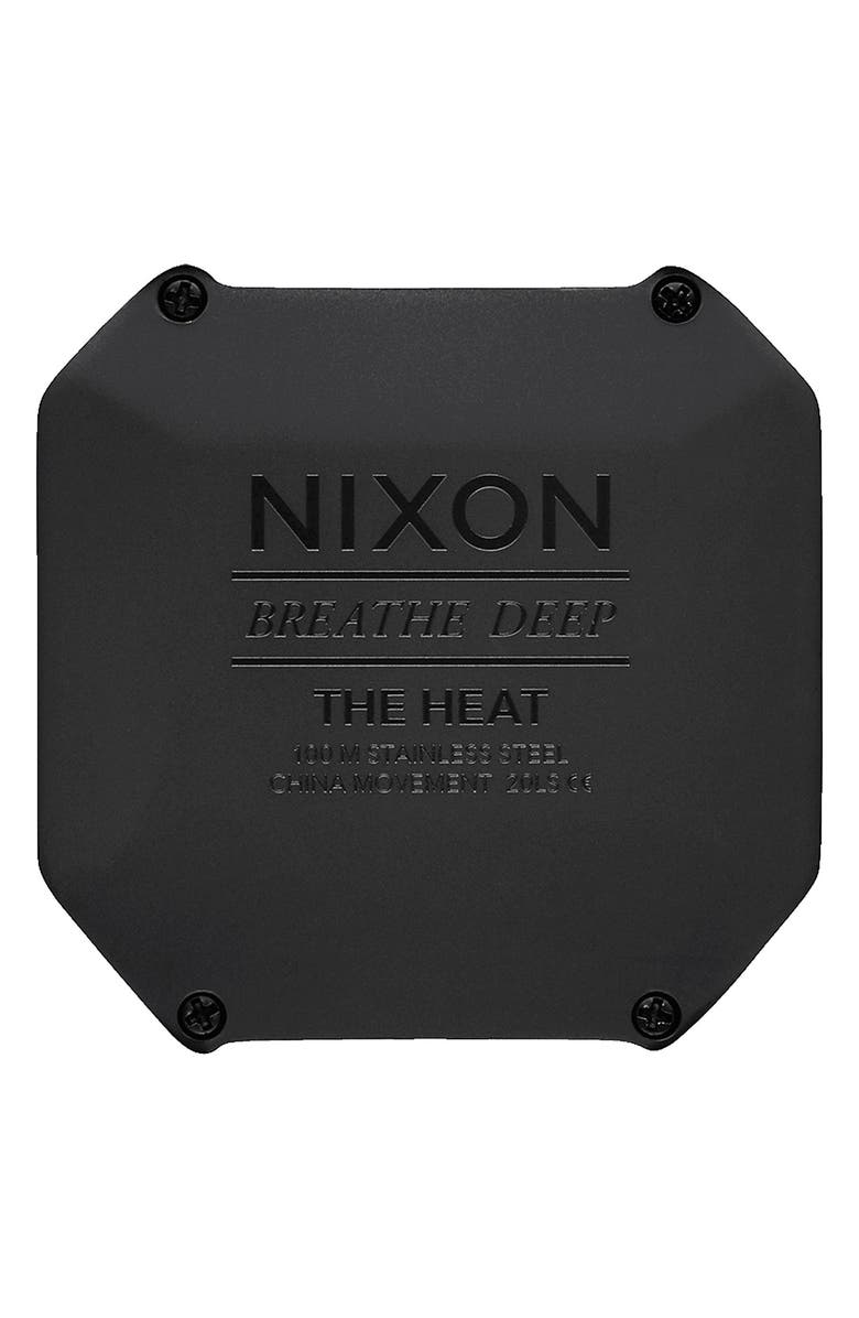Nixon Heat Digital Rubber Strap Watch, Alternate, color, Black / Red