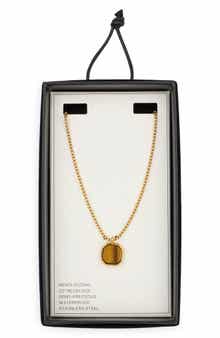 Men's Waterproof Semiprecious Stone Pendant Necklace