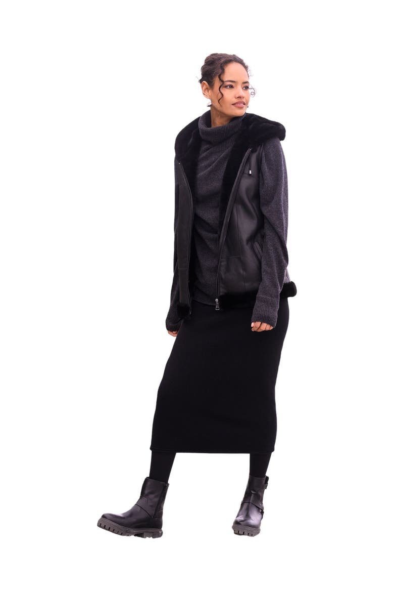 Geelong Wool Midi Skirt, Main, color, BLACK