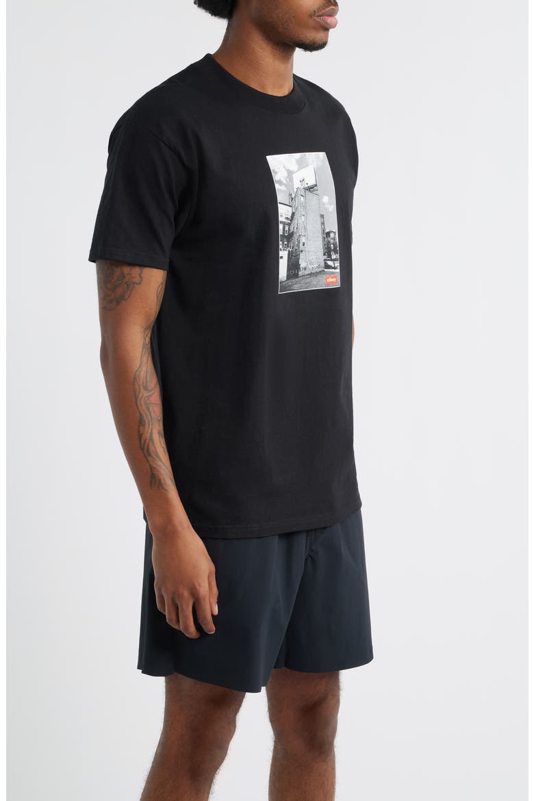 Boston Billboard Cotton Graphic T-Shirt, Alternate, color, BLACK
