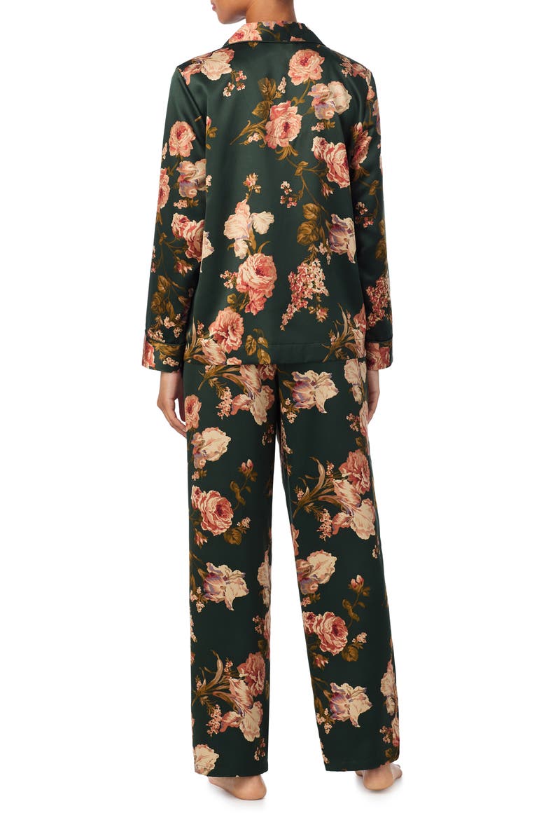 Printed Satin Pajamas, Alternate, color, GREEN FLORAL