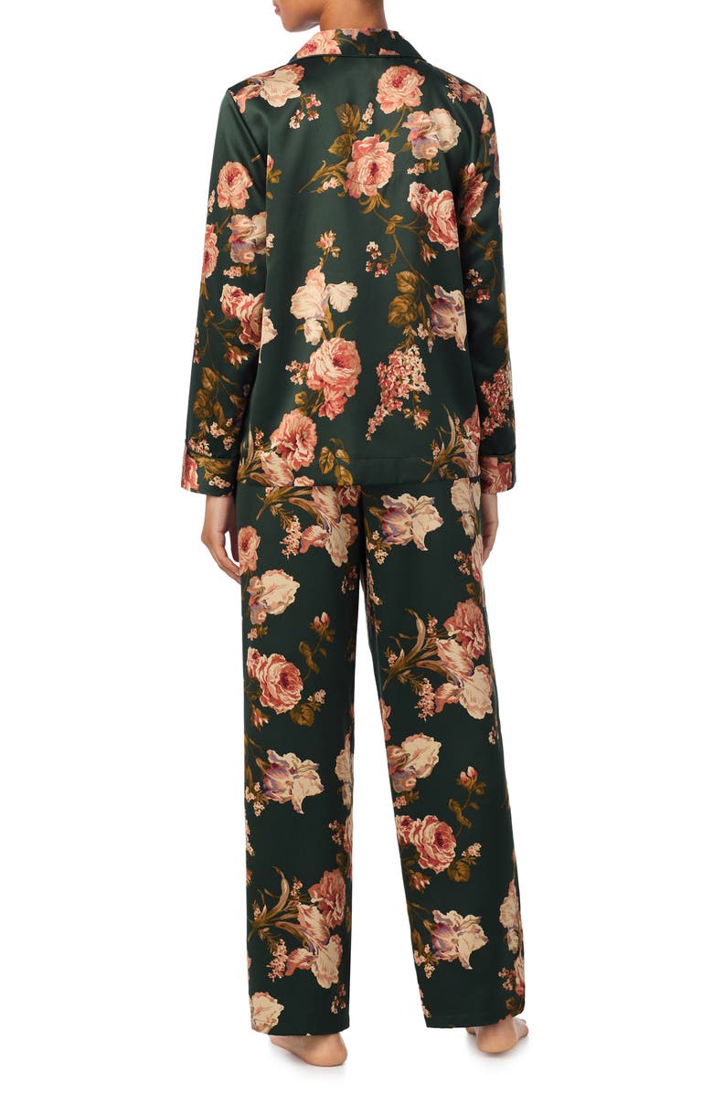 Lauren Ralph Lauren Printed Satin Pajamas, Alternate, color, Green Floral