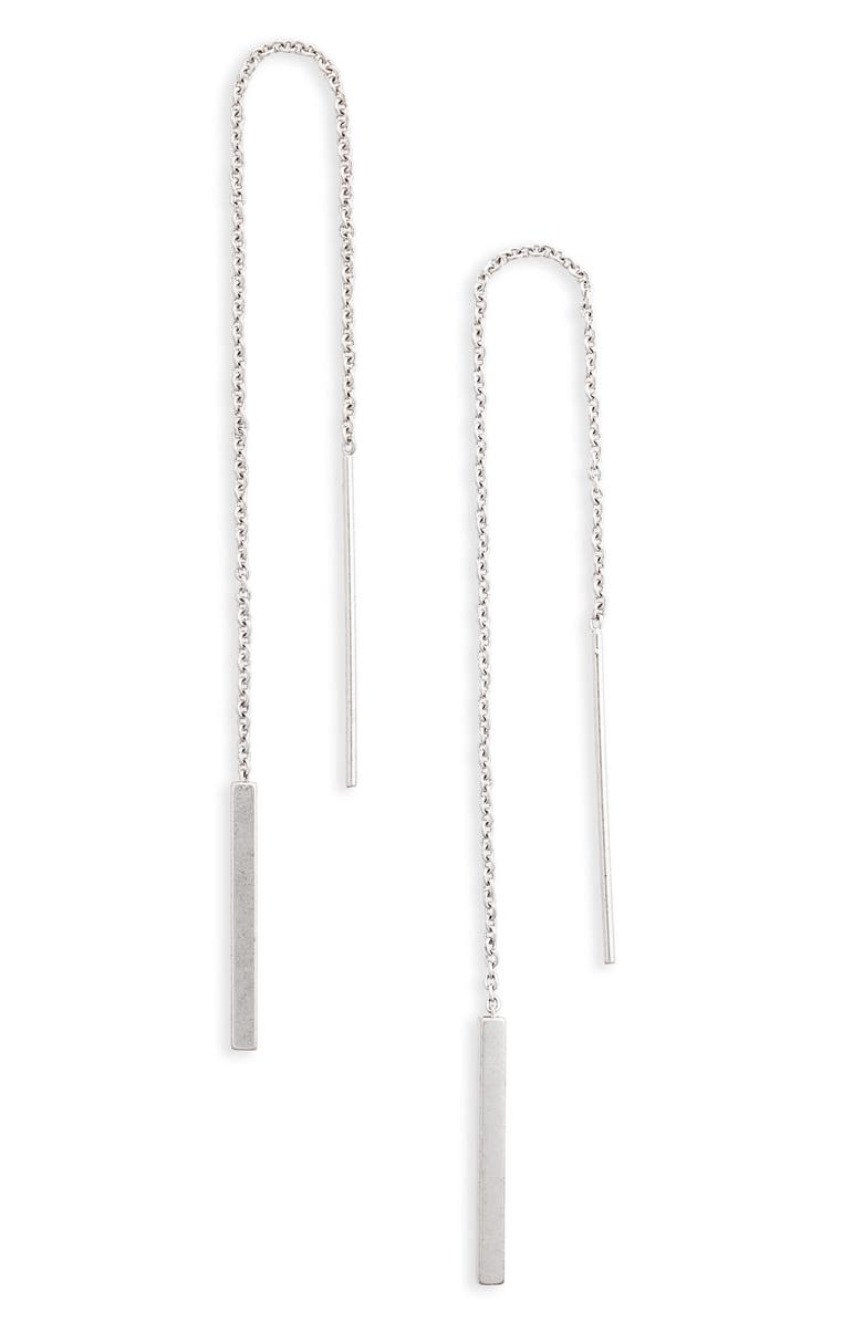 Madewell Delicate Threader Earrings, Main, color, 