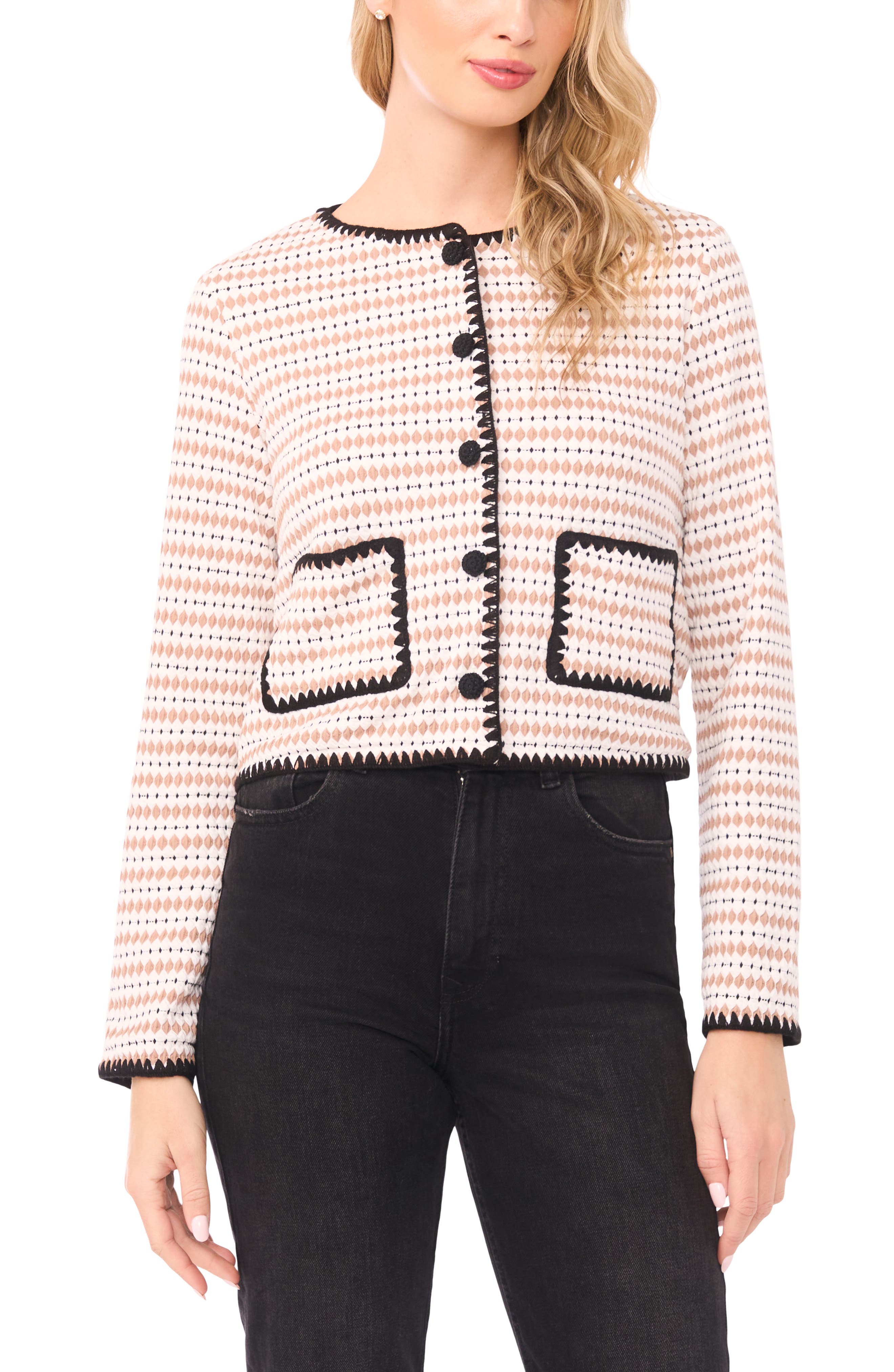 Contrast Trim Cardigan