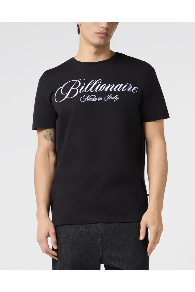 Round Neck T-Shirt Signature Men, Main, color, black