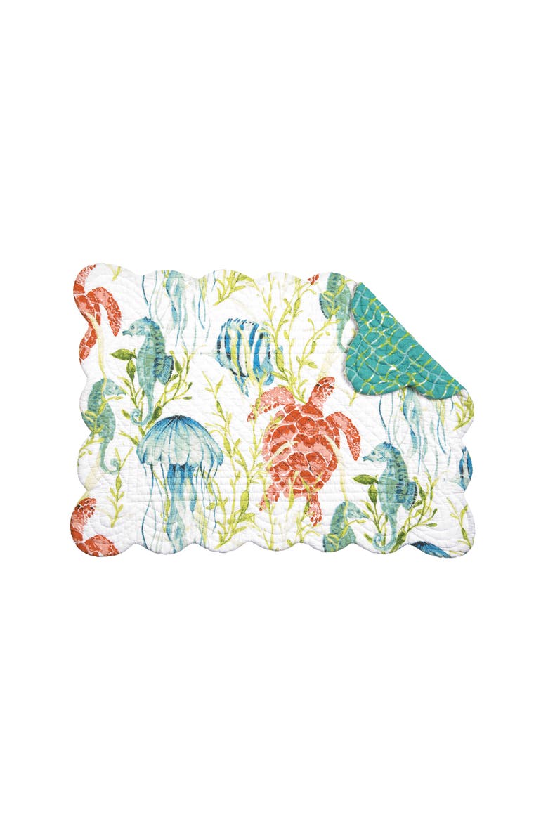 Paradise Sound Placemats, Set of 6, Main, color, Blue