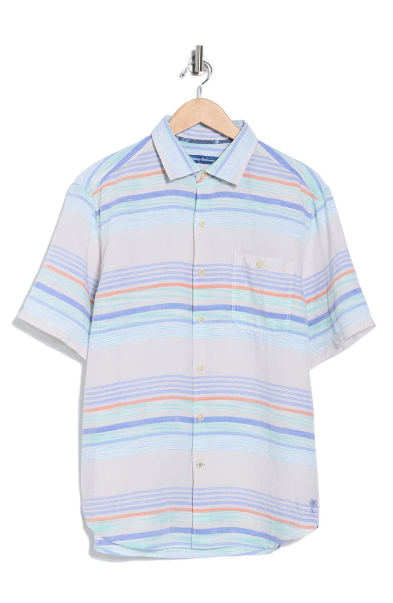 Tommy Bahama Horizon View Short Sleeve Button-Up Shirt, Alternate, color, White