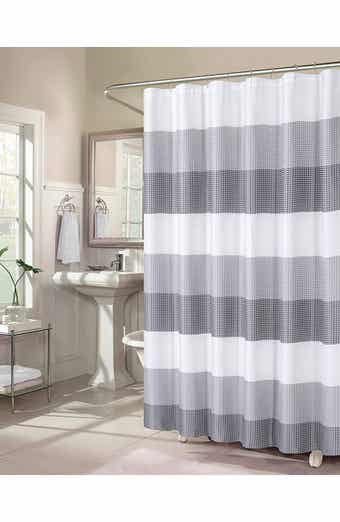 DAINTY HOME Shades Ombré Waffle Texture Shower Curtain