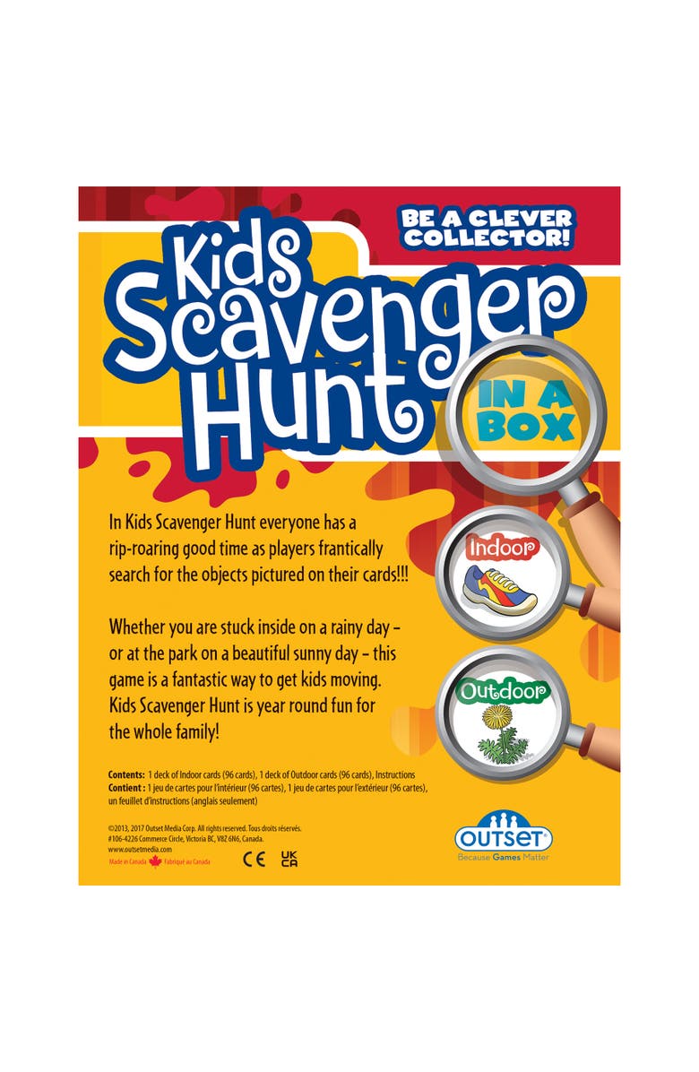 Outset Media Kids Scavenger Hunt An Active Game For Indoors Or Outdoors Ages 6+, Alternate, color, Multicolored