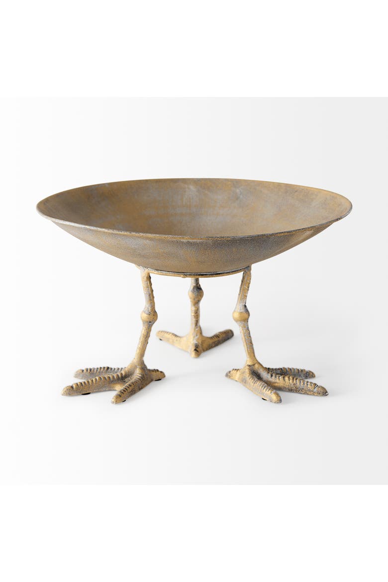 Chadwick  Metal Webbed Feet Bowl, Alternate, color, Metallic Gold