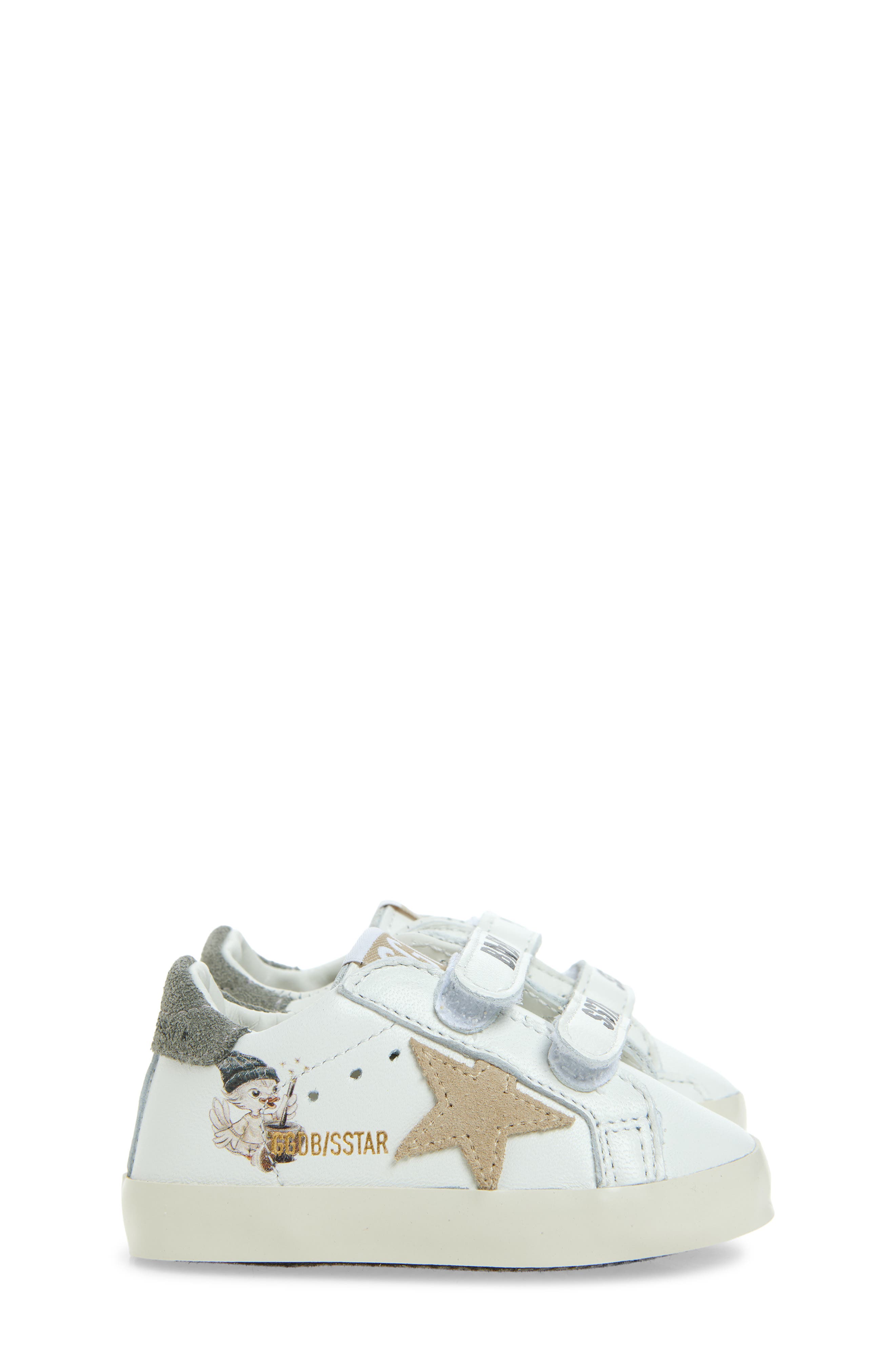 Golden Goose Baby School Sneaker, Alternate, color, White/ Beige/ Green