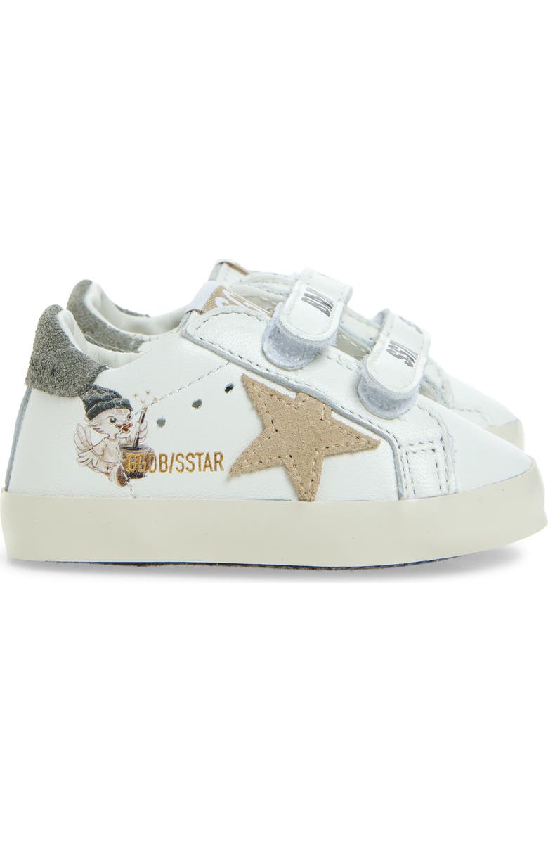 Golden Goose Baby School Sneaker, Alternate, color, White/ Beige/ Green