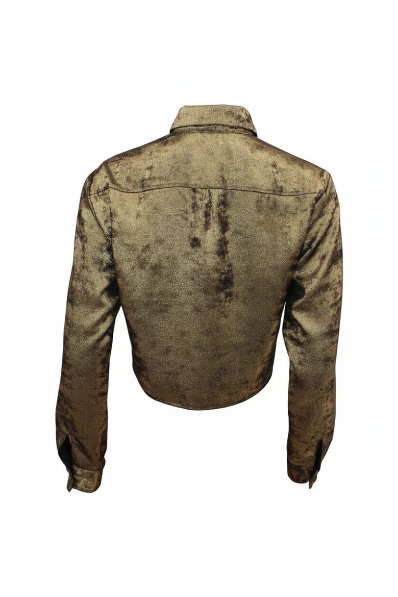 Cropped Shirt, Alternate, color, Burnt Gold