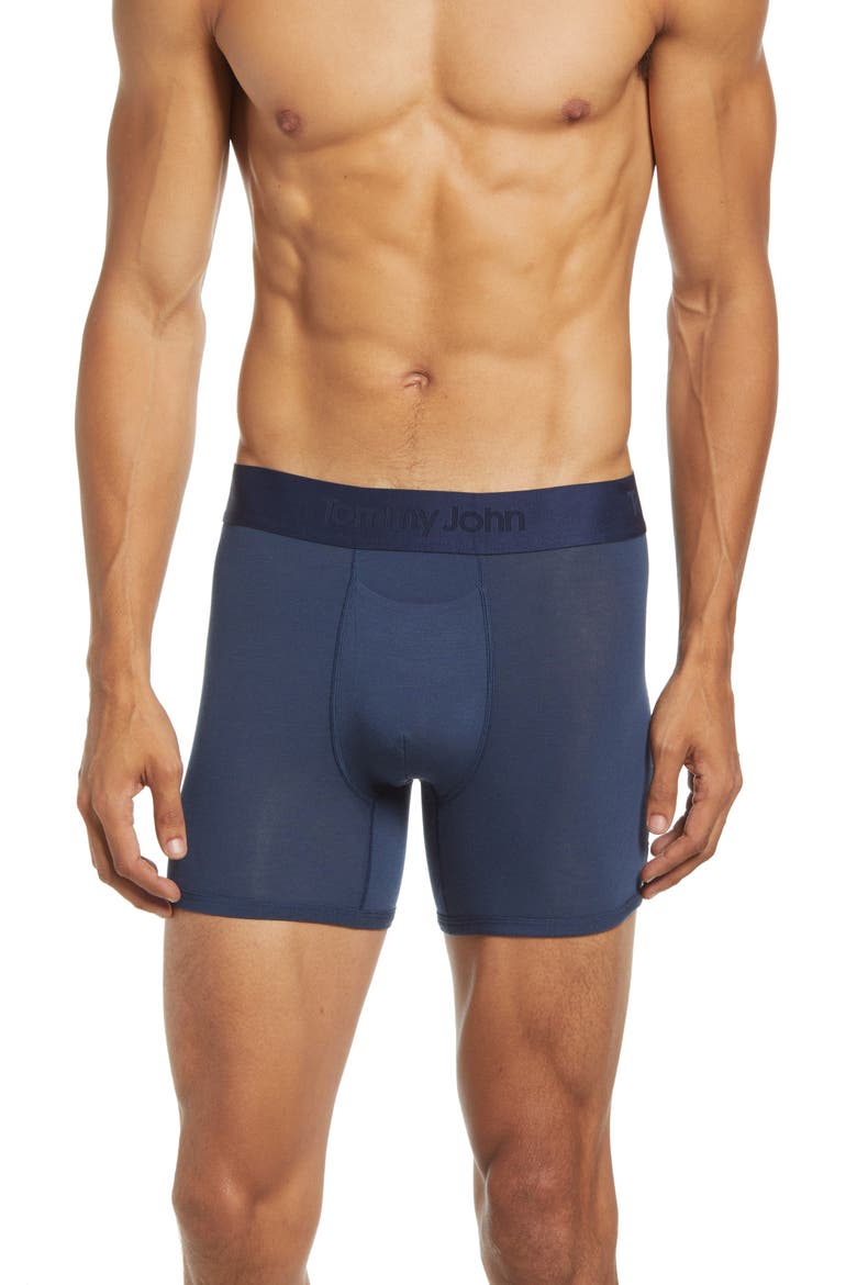 Second Skin 4-Inch Boxer Briefs, Main, color, DRESS BLUES