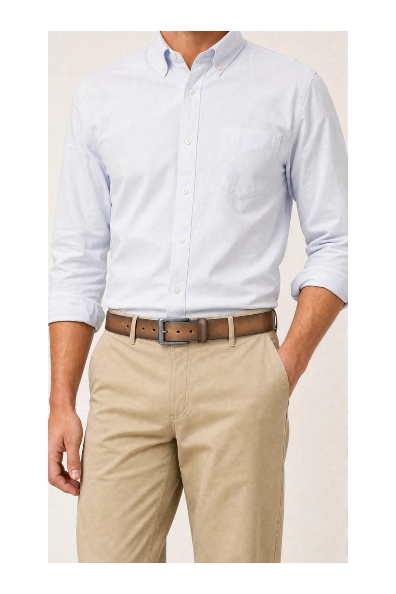 Full-Grain Leather Casual Jean Belt, Alternate, color, Walnut