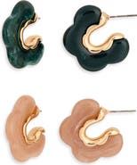 Tasha Set of 2 Scalloped Resin Hoop Earrings