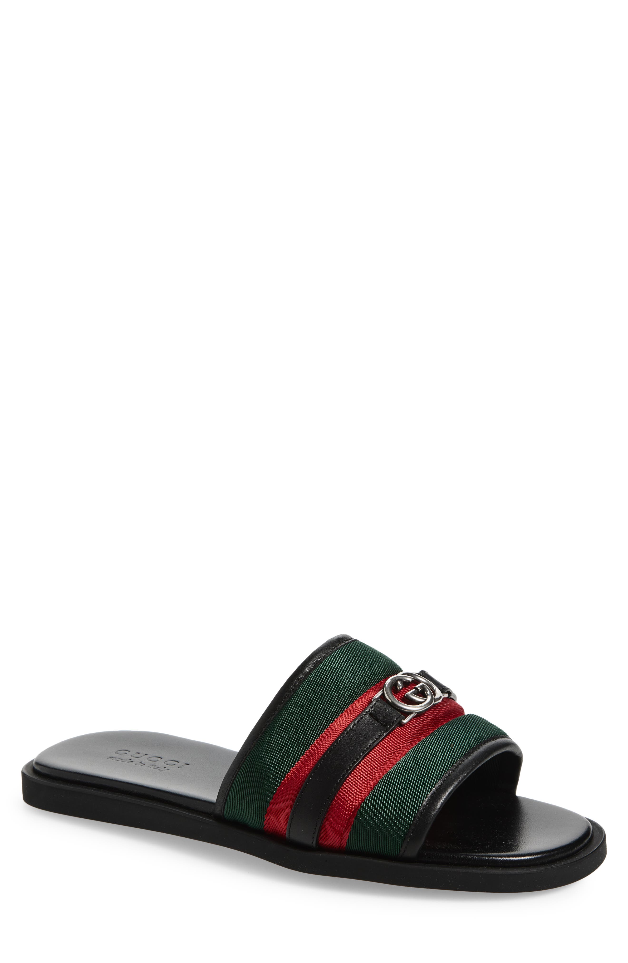 Gucci Maverik Slide Sandal, Main, color, Green/ Red