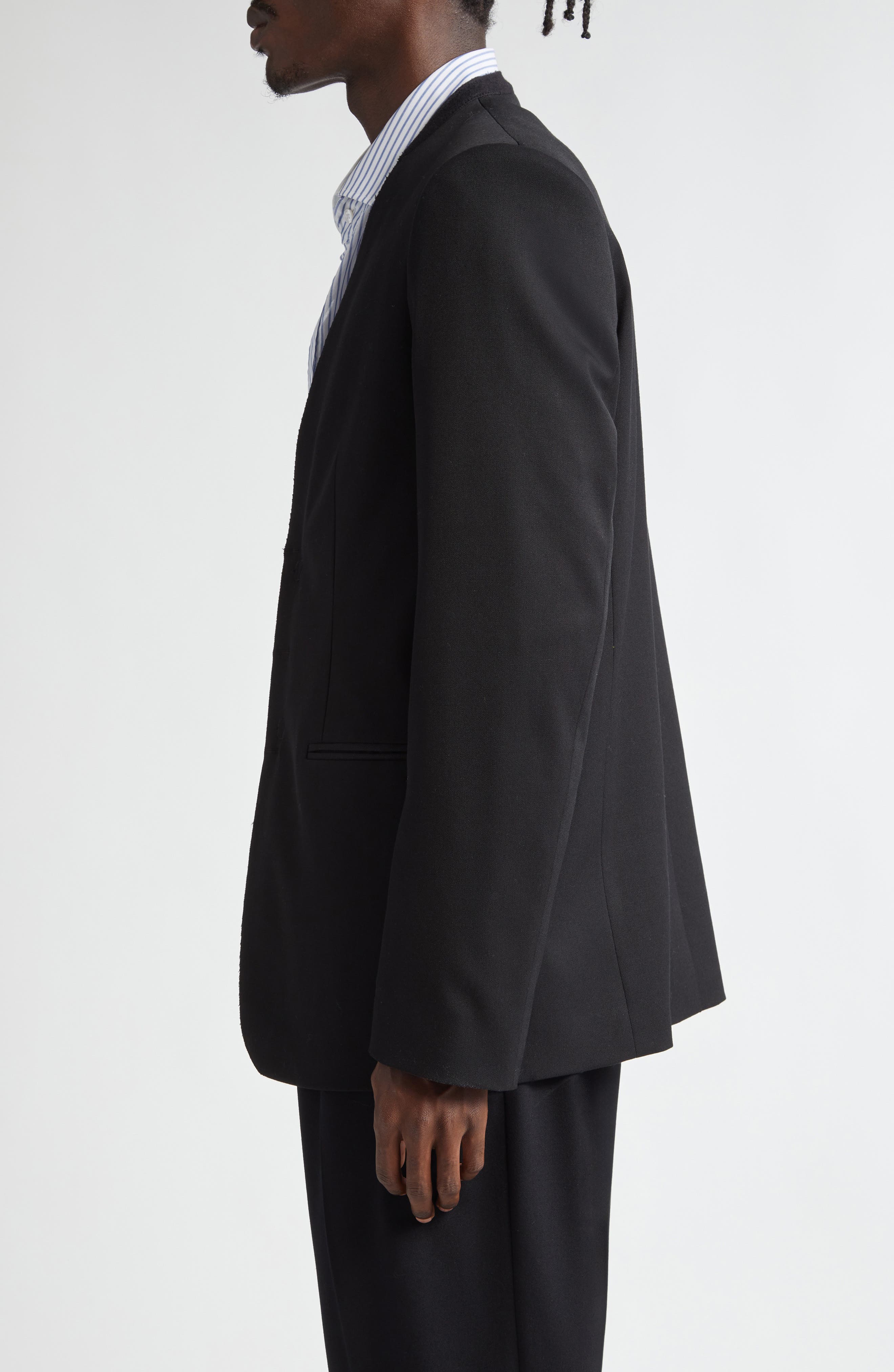 Collarless Raw Edge Suit Jacket (Men) | Nordstrom
