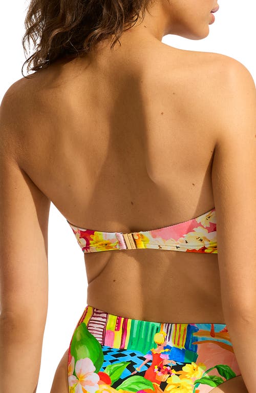 SEAFOLLY SEAFOLLY PRINT BANDEAU BIKINI TOP 