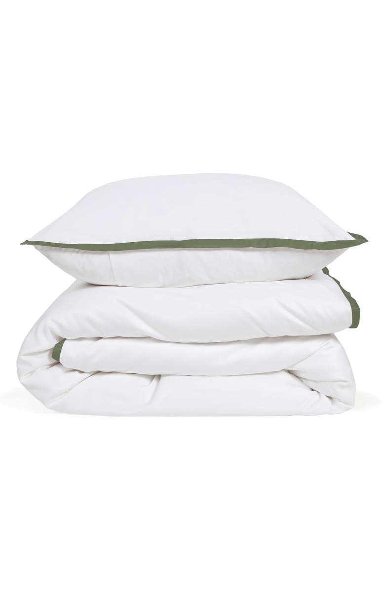 Pom Pom at Home Langston Sateen Duvet Cover & Sham Set, Main, color, Moss
