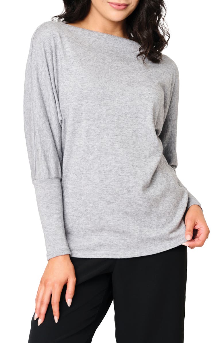 GIBSONLOOK Slouchy Luxe Boatneck Top, Main, color, Heather Grey