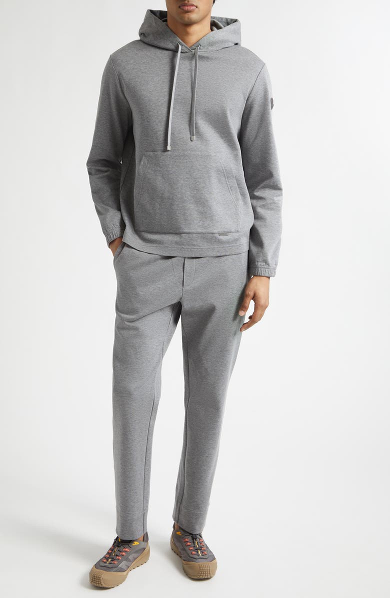 Moncler Cotton Blend Double Jersey Drawstring Joggers, Alternate, color, Medium Gray Melange