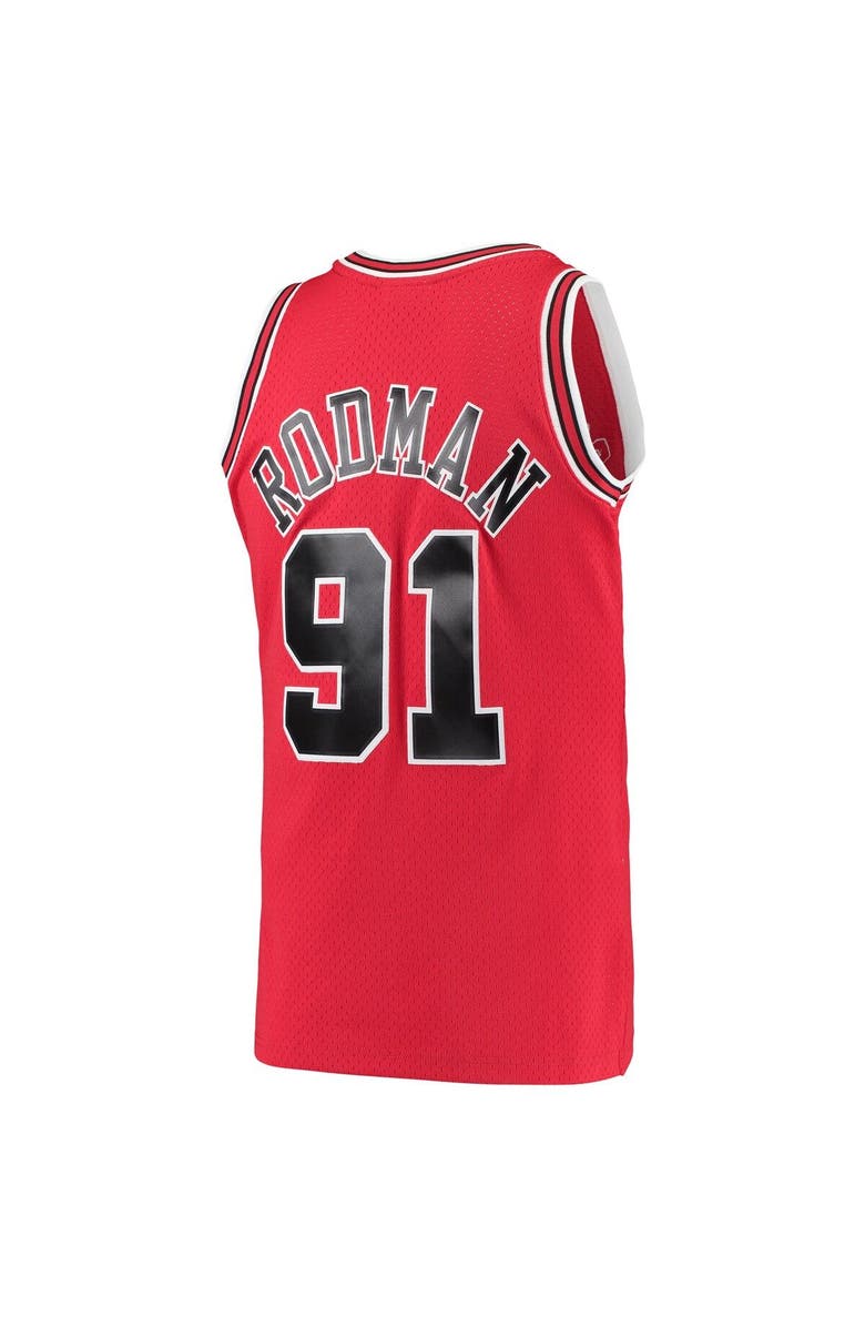 Mitchell & Ness Men's Mitchell & Ness Dennis Rodman Red Chicago Bulls Hardwood Classics 1997-98 Swingman Jersey, Alternate, color, Red