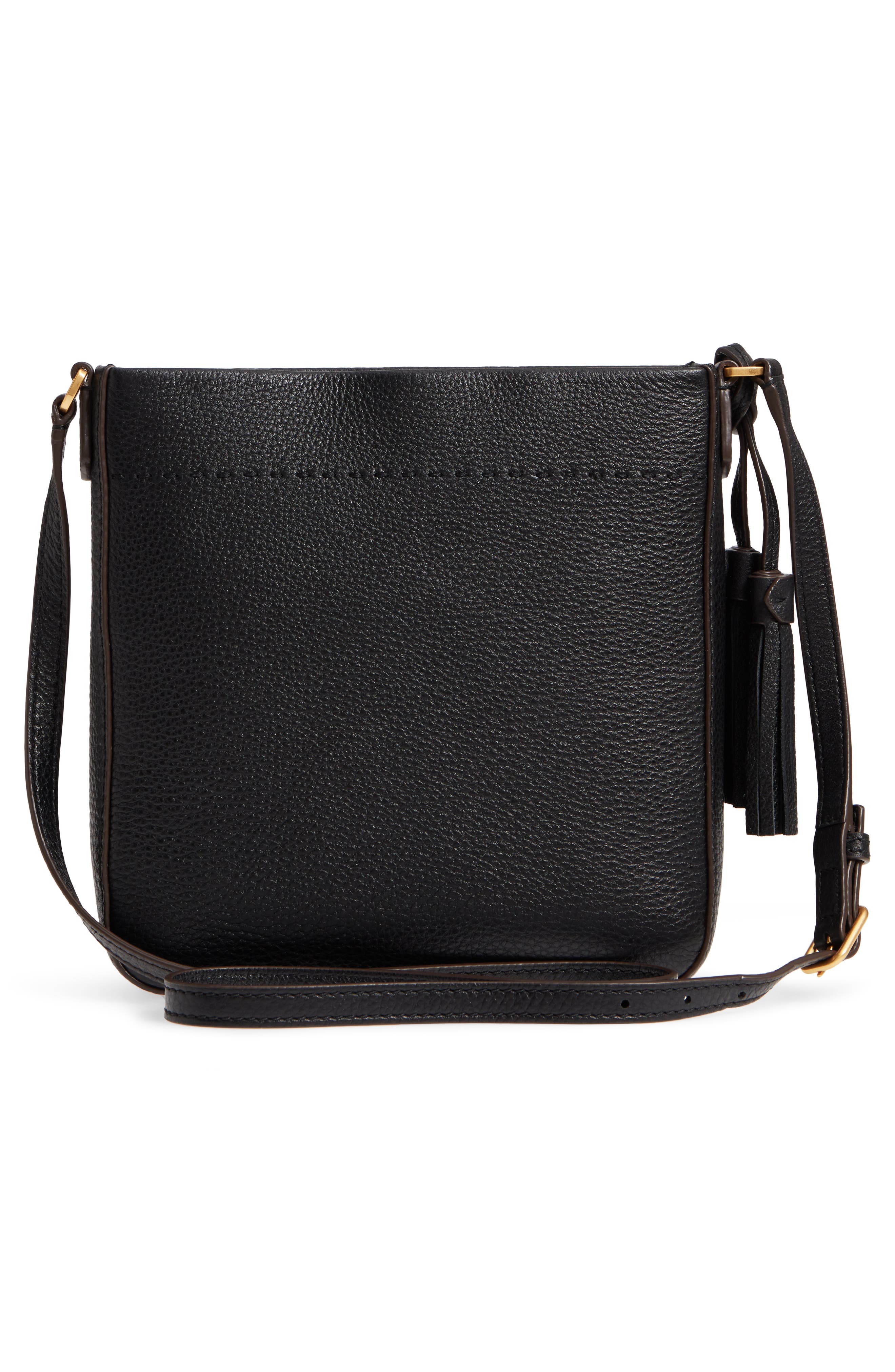 McGraw Leather Crossbody Tote, Alternate, color, BLACK