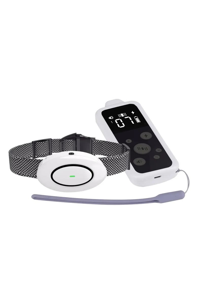 PET LIFE Barksafe LED 1-to-3 Dog 1,200-Foot Range 7-Level Vibration and Sound Training Dog Collar, Alternate, color, Black/ White