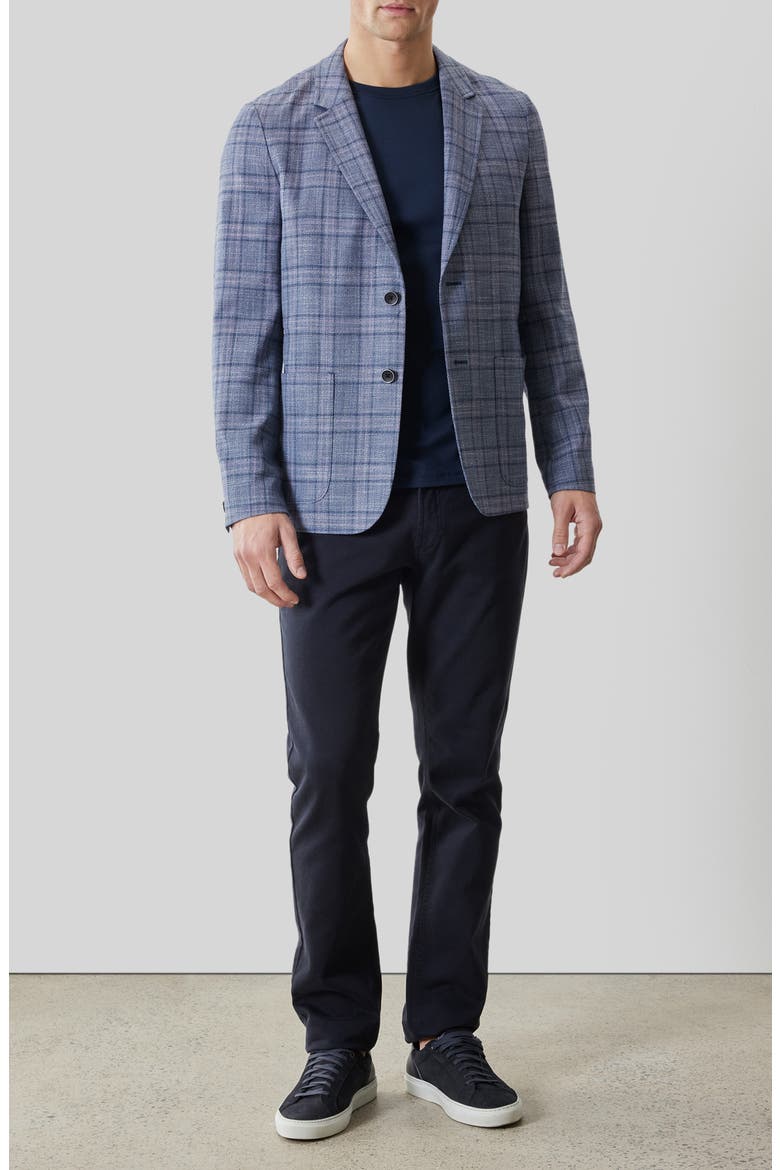Ambrose Plaid Knit Sport Coat, Alternate, color, DENIM BLUE