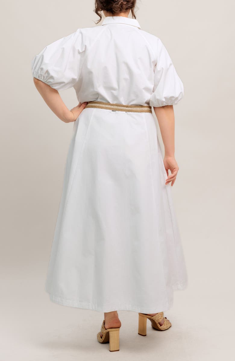 FLYING TOMATO Puff Sleeve Shirtdress, Alternate, color, White