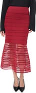 DKNY Ladder Lace Mesh Midi Sweater Skirt
