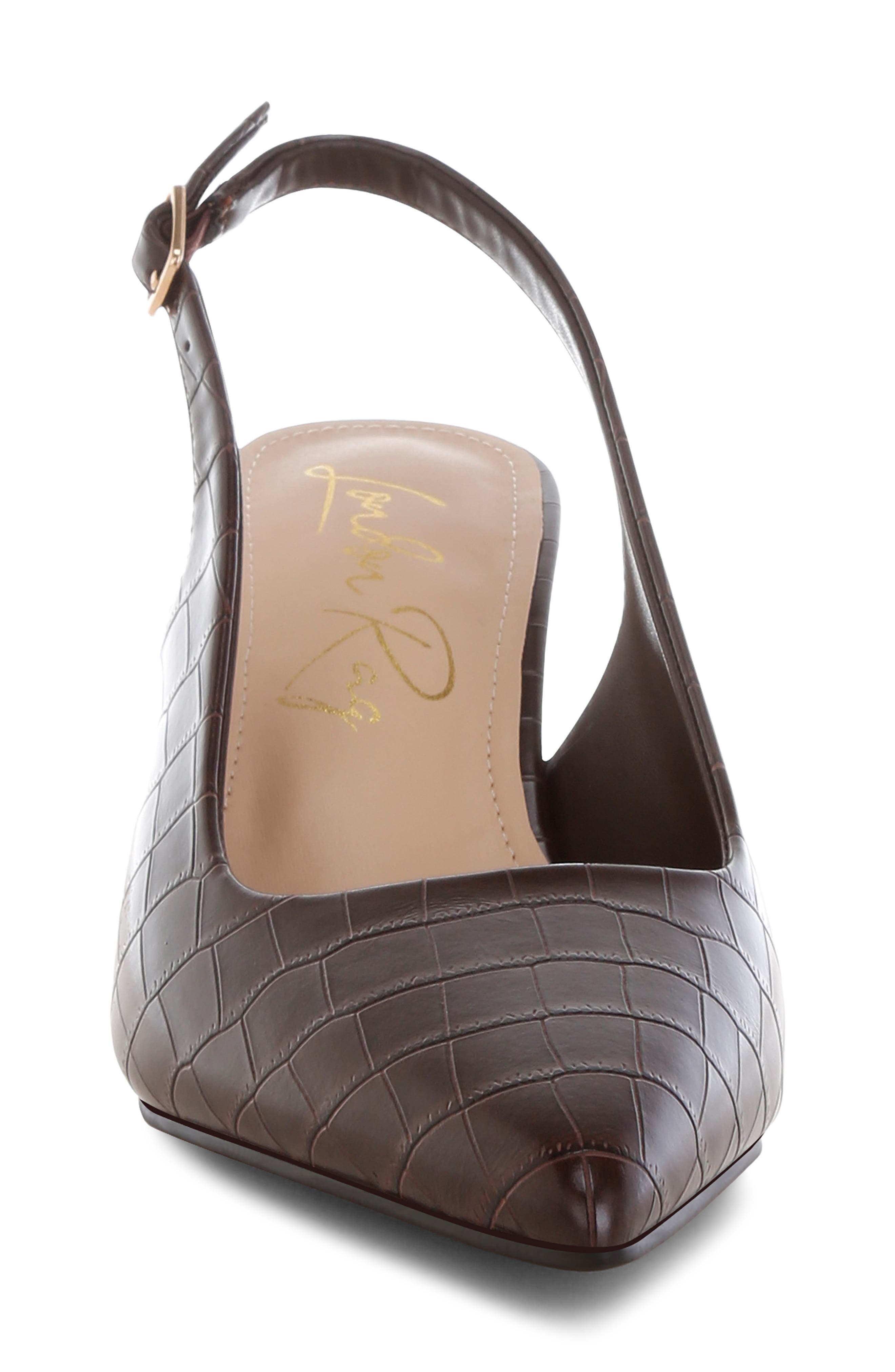 Halins Pointed Toe Slingback Pump, Alternate, color, BROWN
