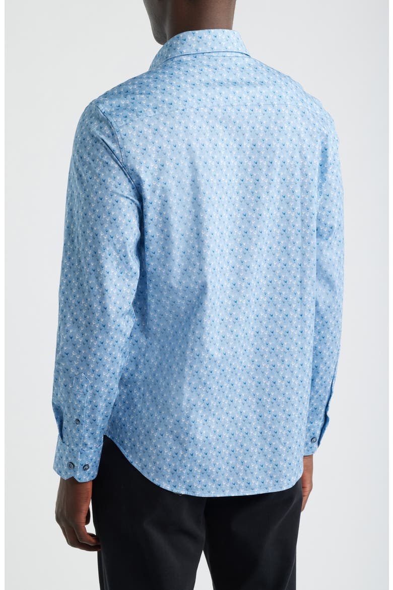 James OoohCotton® Martini Print Button-Up Shirt, Alternate, color, AIR BLUE