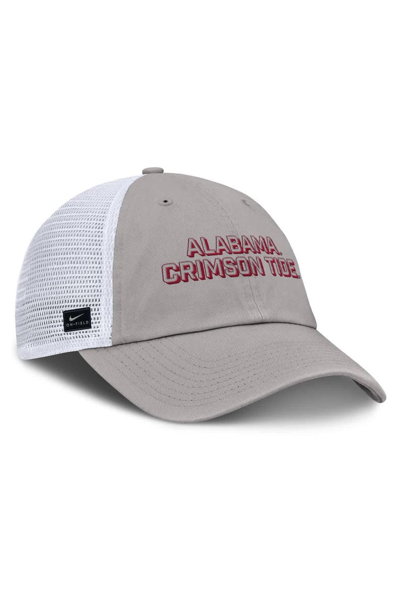 Nike Men's Nike Gray Alabama Crimson Tide 2025 Gameday On-Field Club Adjustable Trucker Hat, Alternate, color, Gray