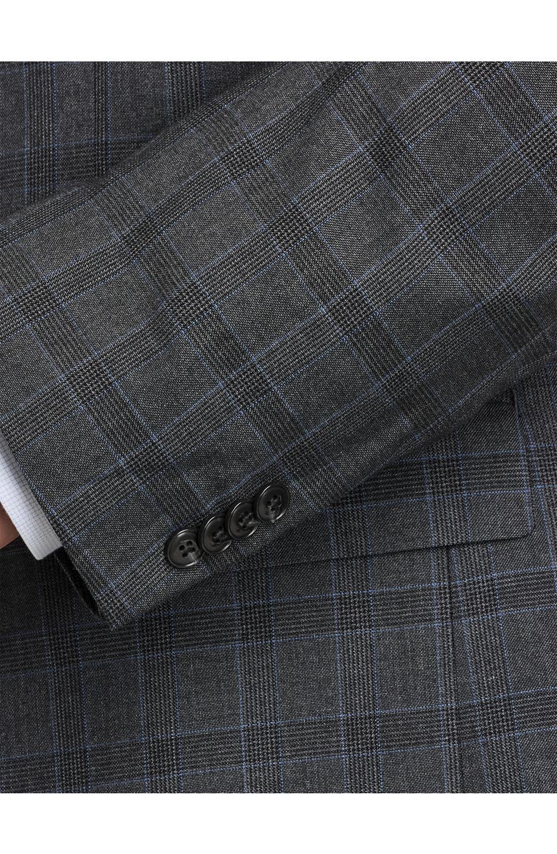 Michael Kors Big & Tall Windowpane Sport Coat, Alternate, color, Charcoal