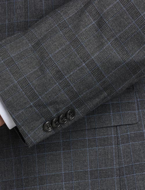 Michael Kors Big & Tall Windowpane Sport Coat In Charcoal