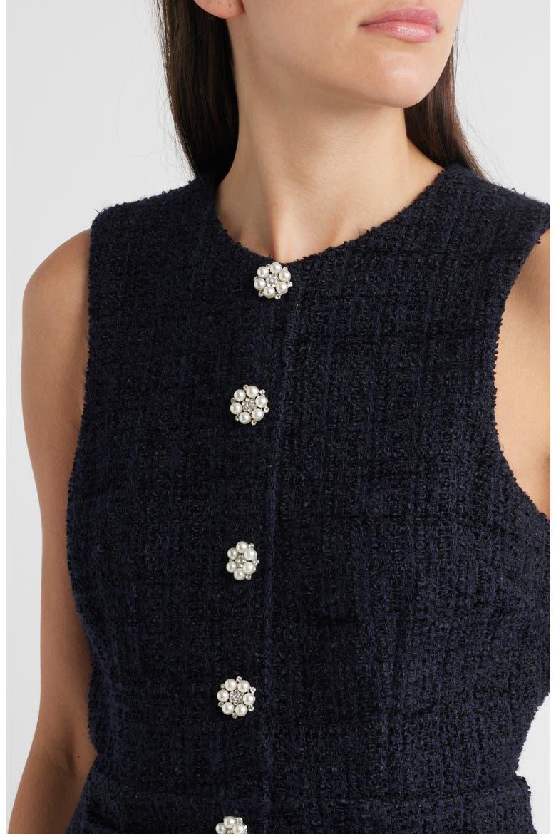Tabby Tweed Minidress, Alternate, color, NAVY