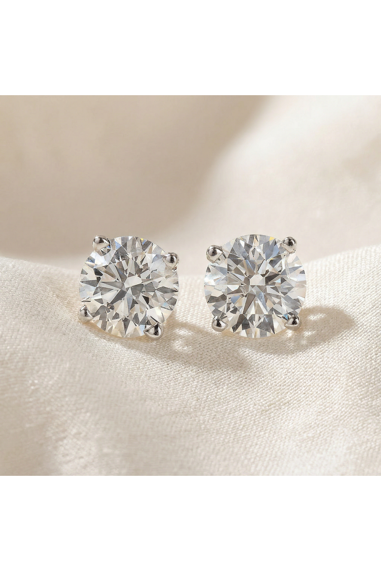 Certified 2.50Ct TW Diamond Studs 14k Gold Lab Grown Push Back, Alternate, color, 14k White Gold