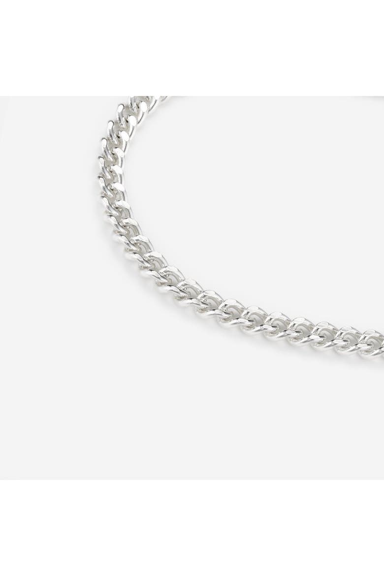 Baby Filed Curb Chain Necklace, Alternate, color, Silver