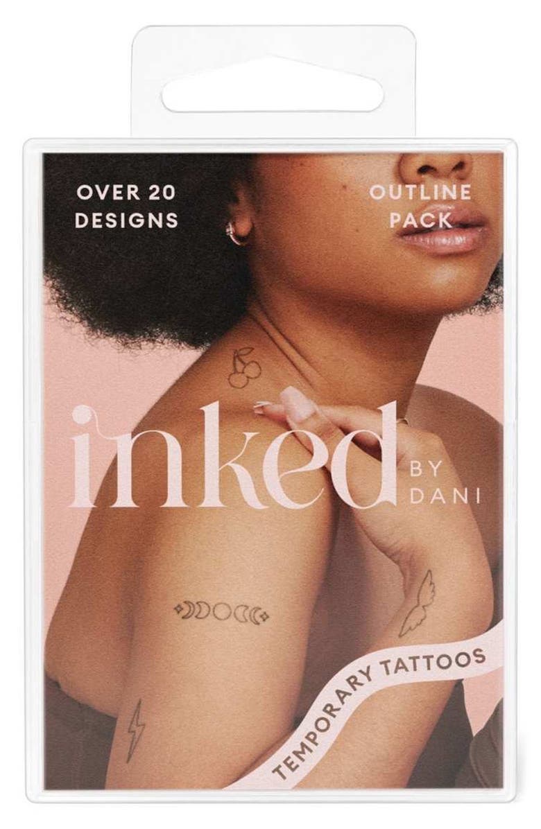 INKED by Dani Outline Temporary Tattoos, Alternate, color, Black