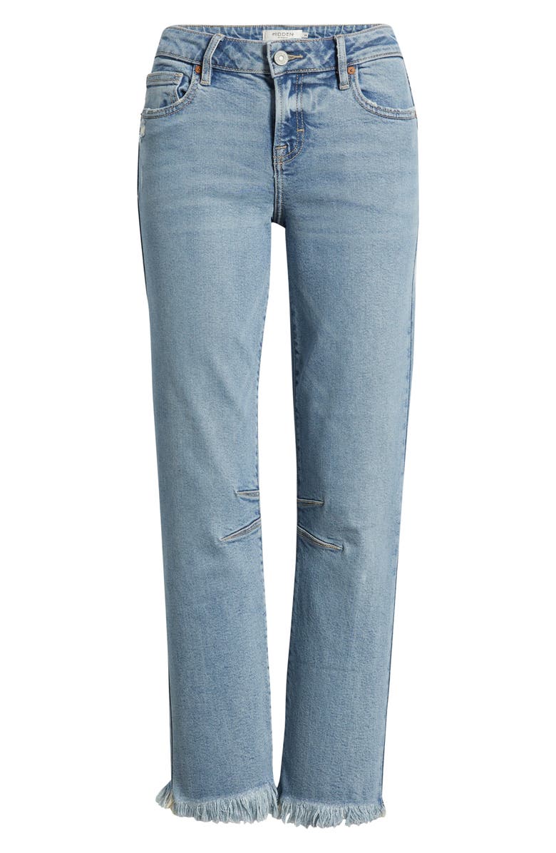 HIDDEN JEANS Frayed Low Rise Ankle Skinny Jeans, Alternate, color, Medium Wash